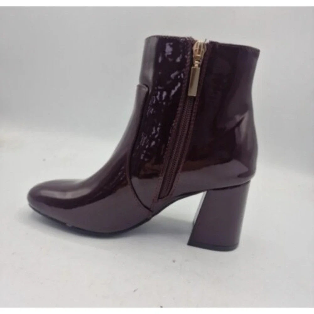 Womens Primark Red Zip Up High Heel Ankle Boots Us 9 EUR 40